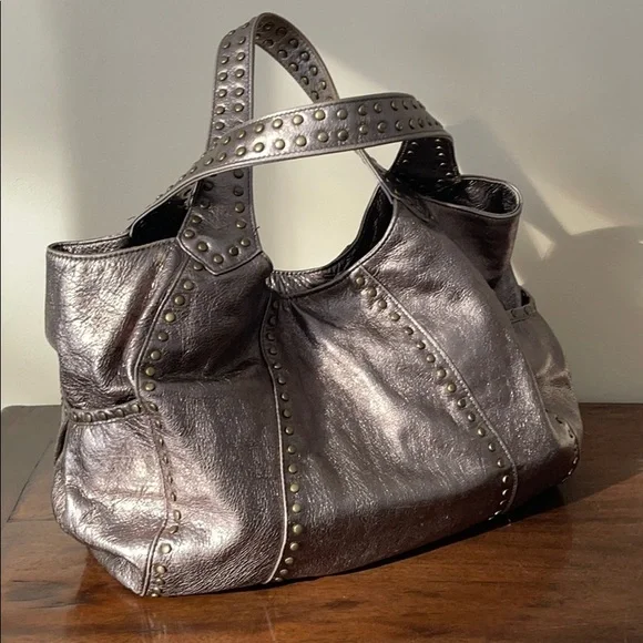 KOOBA metallic silver studded Marcelle hobo bag - Picture 6 of 14